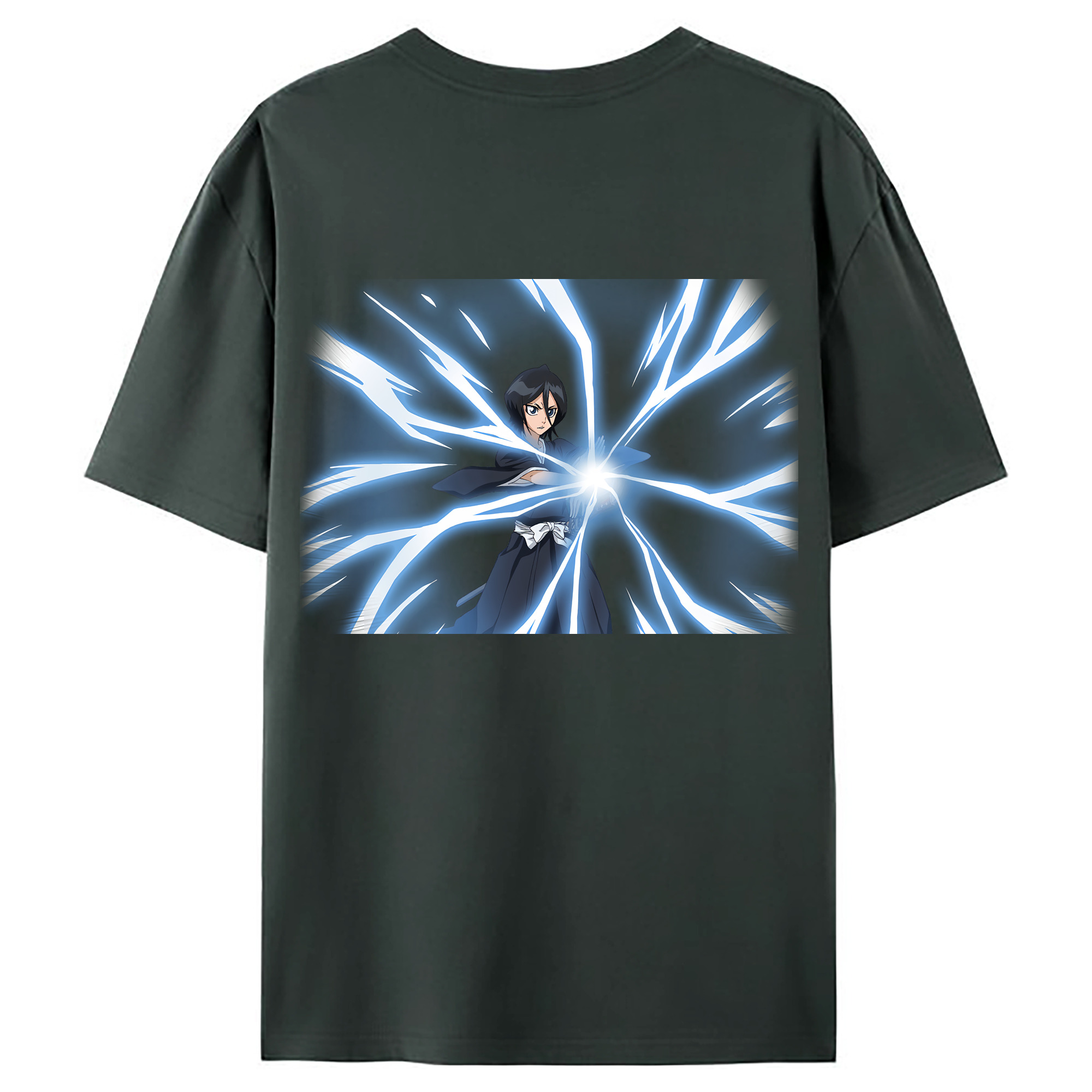 （画像用） ブリーチ 朽木ルキア BLEACH Kuchiki Rukia 綿100％ メンズ半袖Tシャツ（バックプリント） 通気性